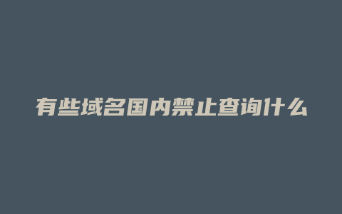 有些域名国内禁止查询什么