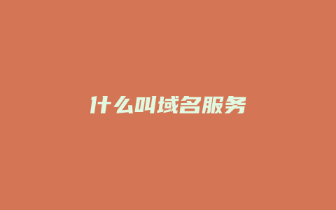 什么叫域名服务