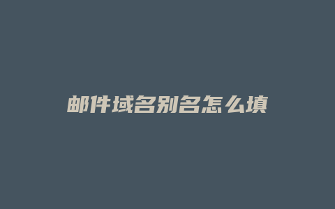 邮件域名别名怎么填