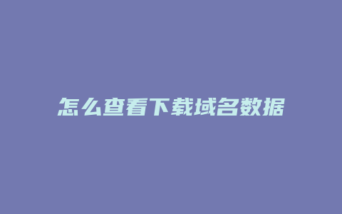 怎么查看下载域名数据