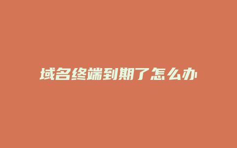 域名终端到期了怎么办