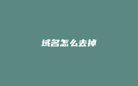 域名怎么去掉