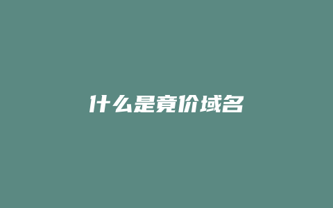 什么是竟价域名