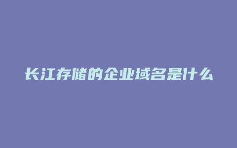 长江存储的企业域名是什么