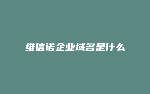 维信诺企业域名是什么