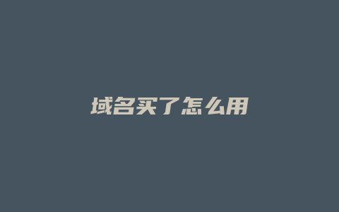 域名买了怎么用