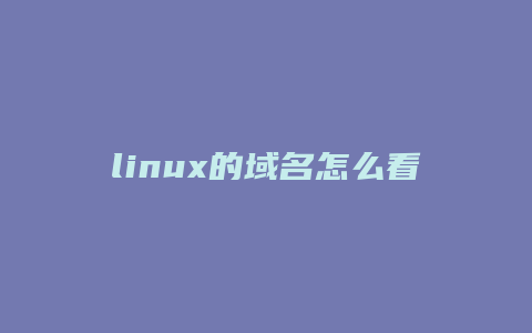 linux的域名怎么看
