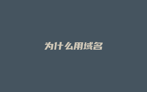 为什么用域名