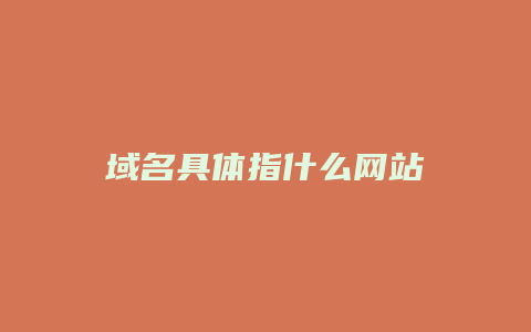 域名具体指什么网站