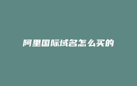 阿里国际域名怎么买的