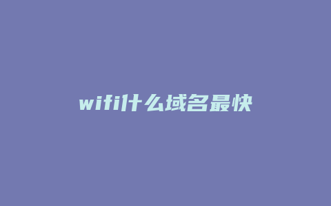 wifi什么域名最快