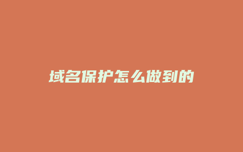 域名保护怎么做到的