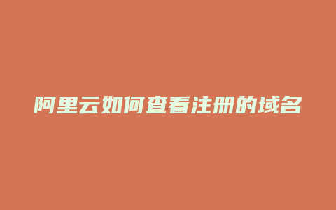 阿里云如何查看注册的域名