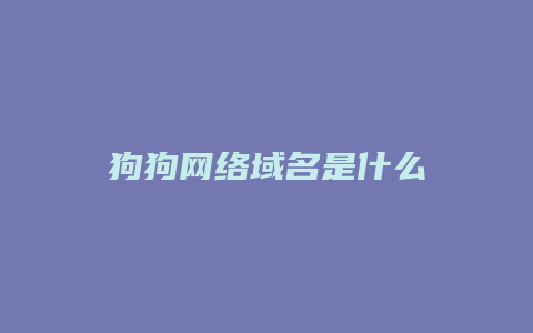 狗狗网络域名是什么