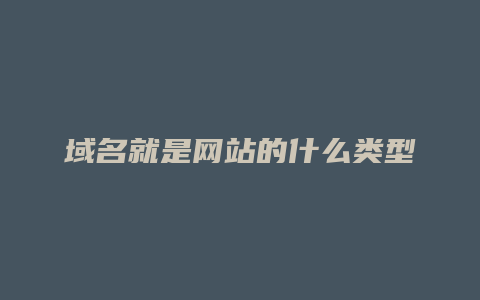 域名就是网站的什么类型
