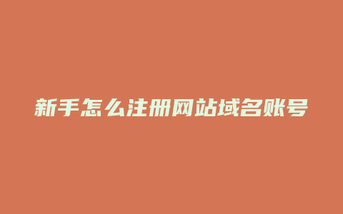 新手怎么注册网站域名账号